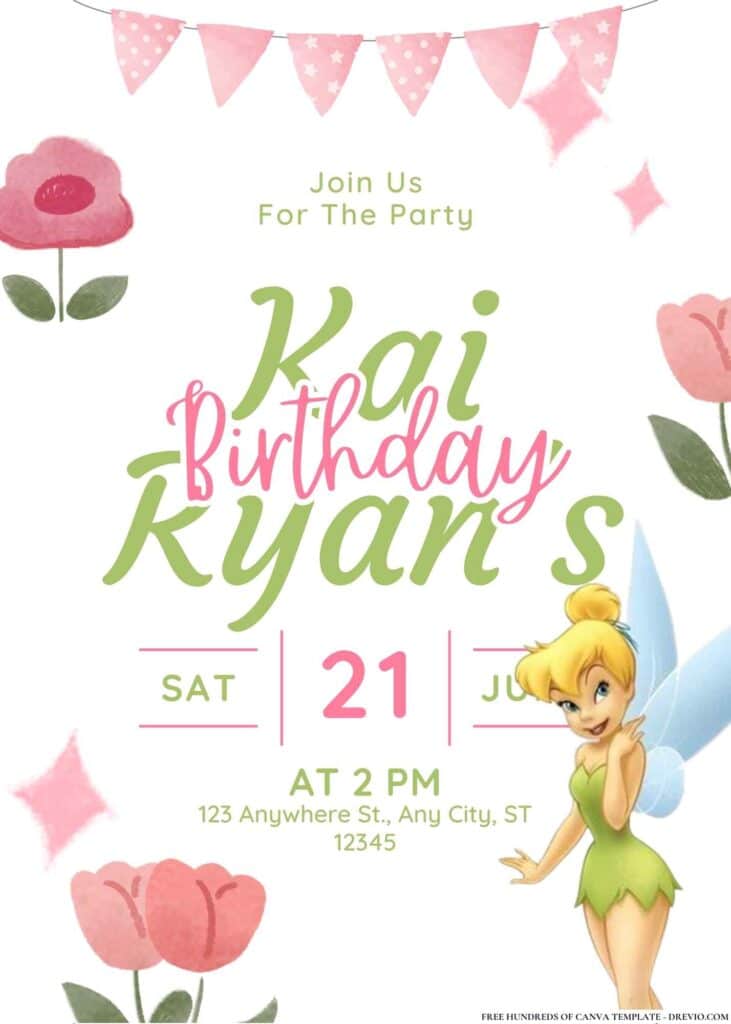 FREE Tinkerbell and Friends Invitations: