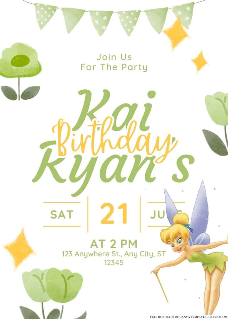 FREE Tinkerbell and Friends Invitations: