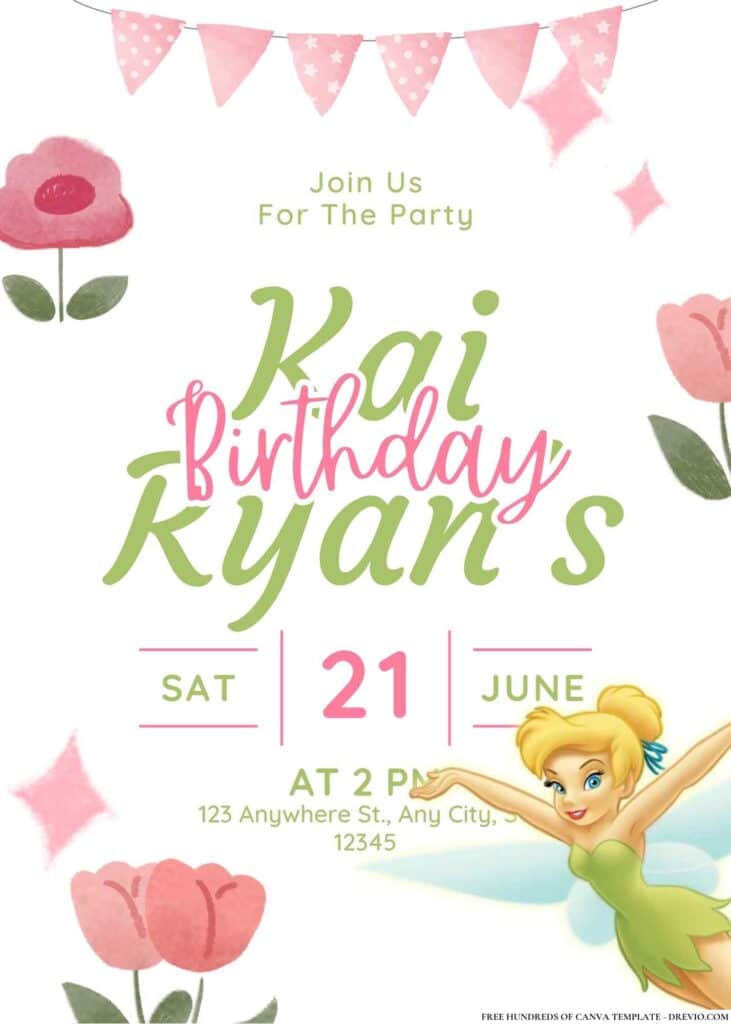 FREE Tinkerbell and Friends Invitations: