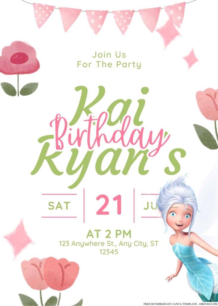FREE Tinkerbell and Friends Invitations: