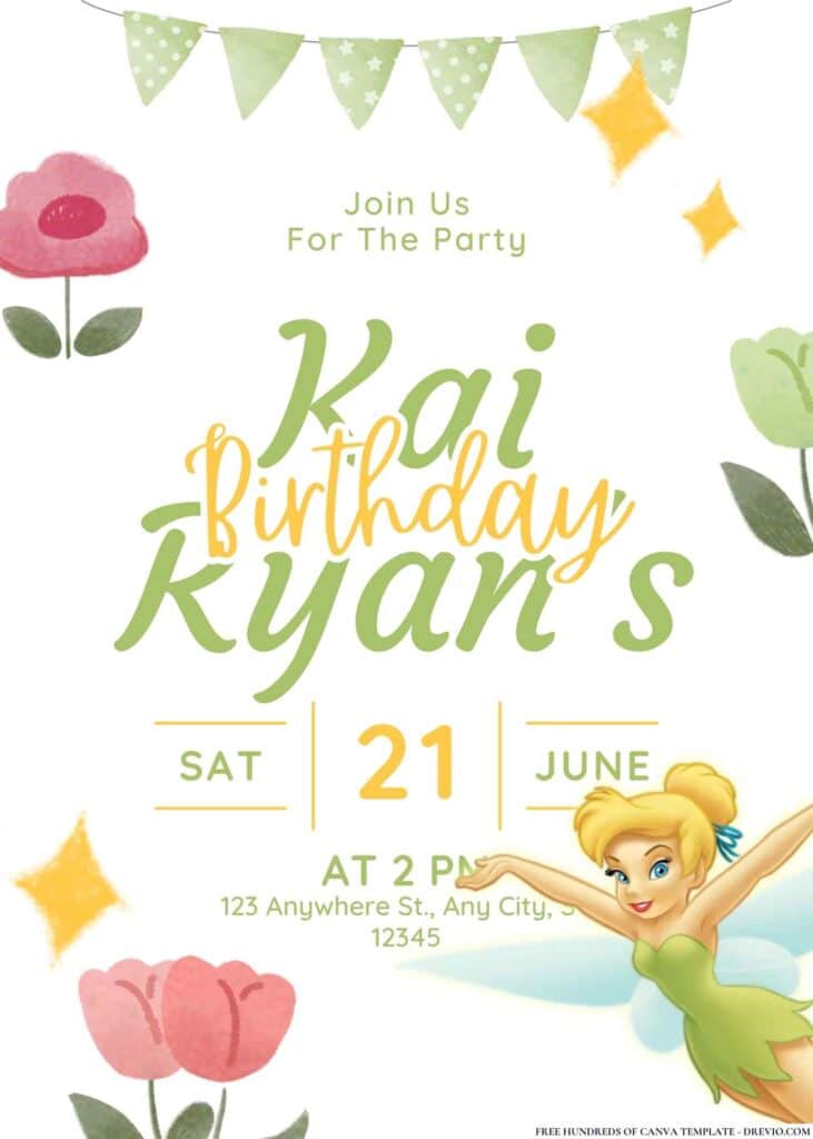 FREE Tinkerbell and Friends Invitations:
