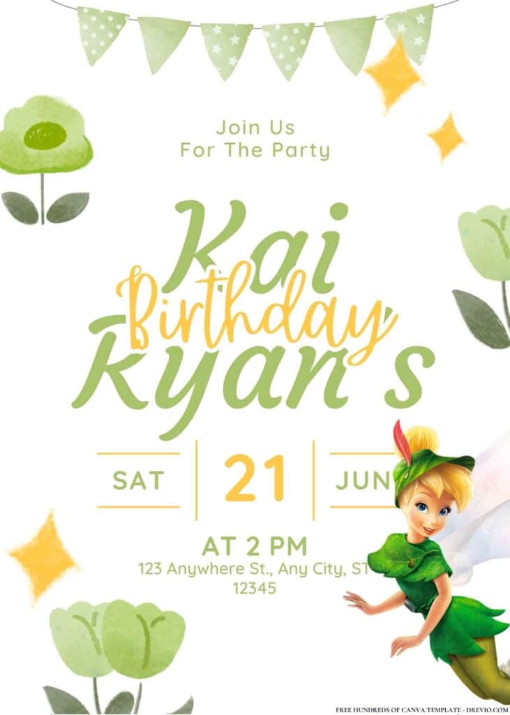 FREE Tinkerbell and Friends Invitations: