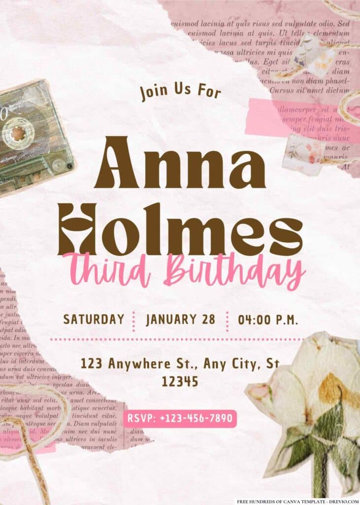 FREE Vintage Birthday Invitations