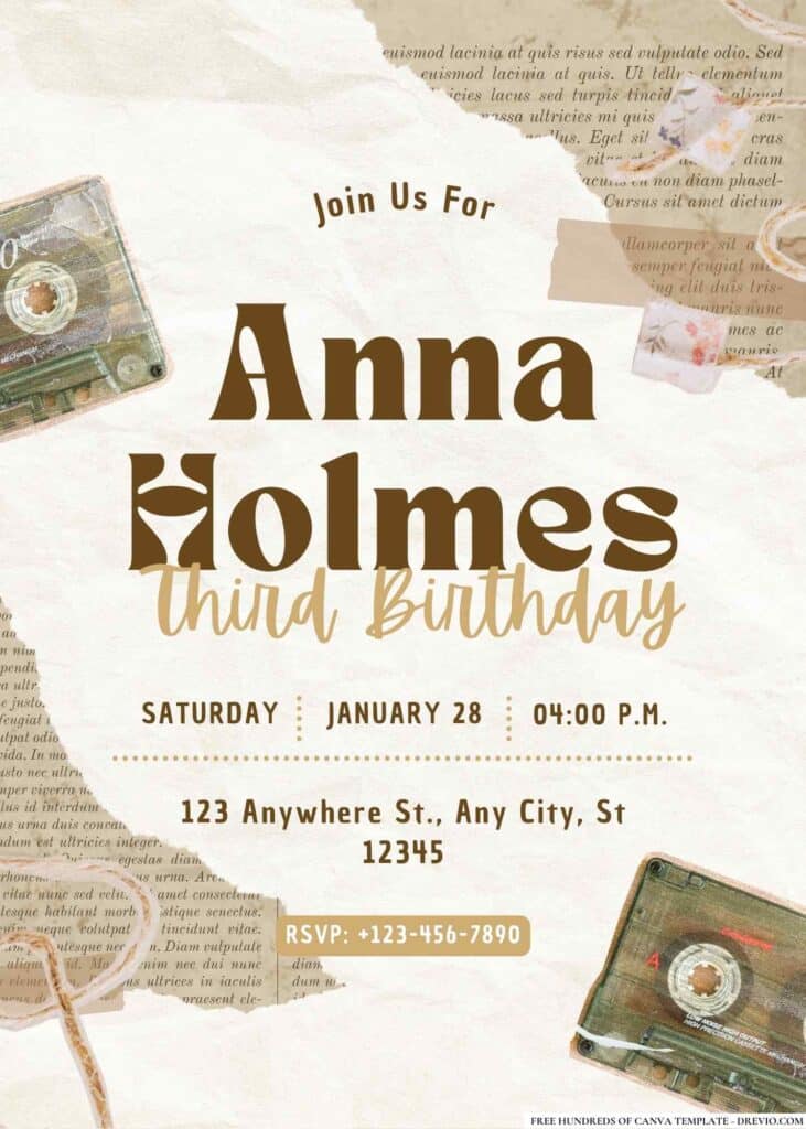FREE Vintage Birthday Invitations