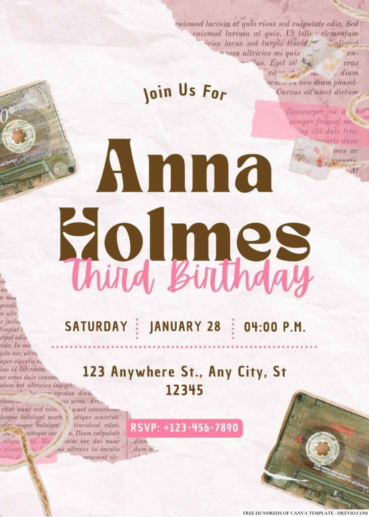 FREE Vintage Birthday Invitations