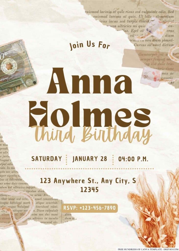 FREE Vintage Birthday Invitations