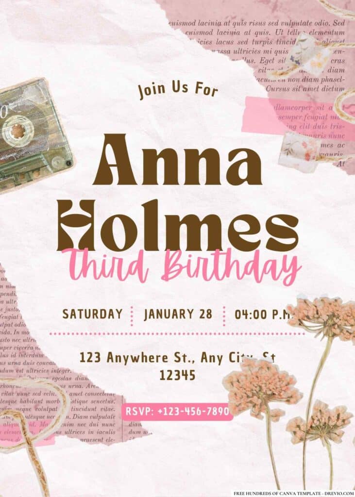 FREE Vintage Birthday Invitations