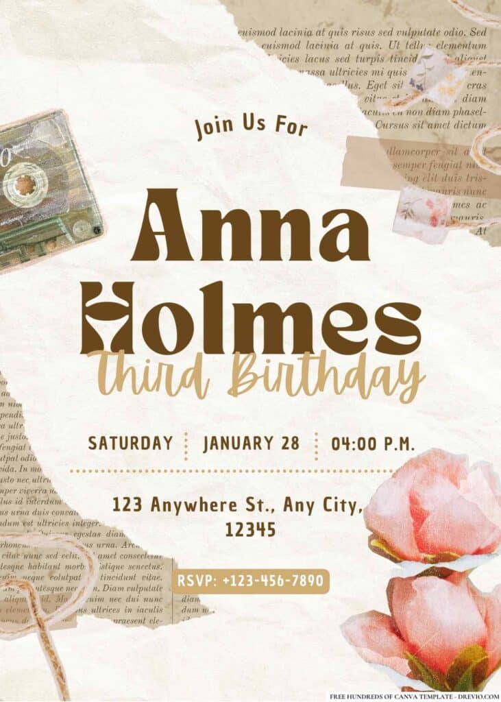 FREE Vintage Birthday Invitations