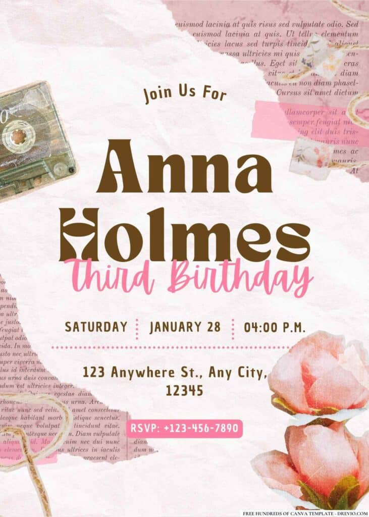 FREE Vintage Birthday Invitations