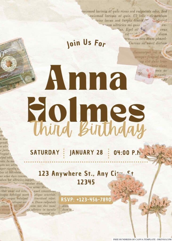 FREE Vintage Birthday Invitations