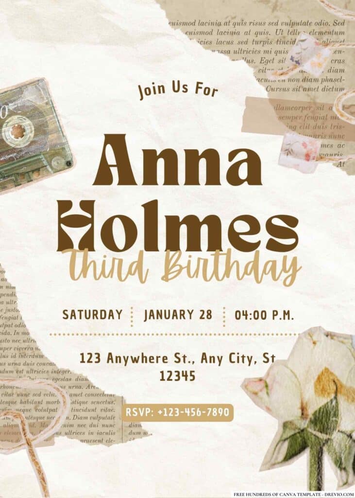 FREE Vintage Birthday Invitations