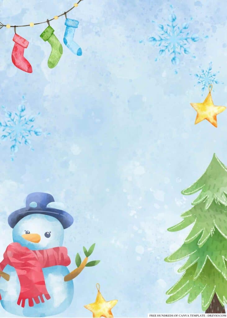 FREE Winter Wonderland Birthday Canva Templates 10