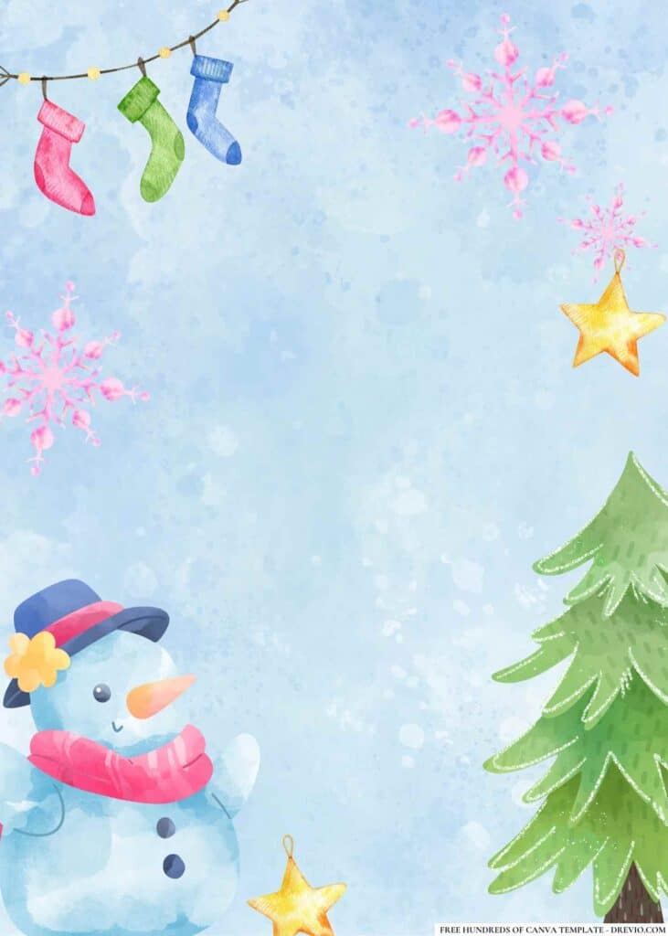 FREE Winter Wonderland Birthday Canva Templates 16