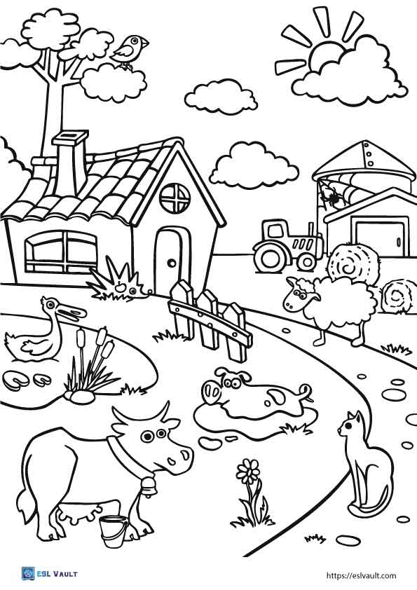 Farm Coloring Page