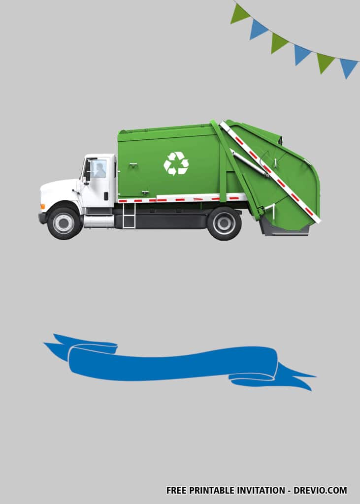 Free Garbage Truck Birthday Invitations
