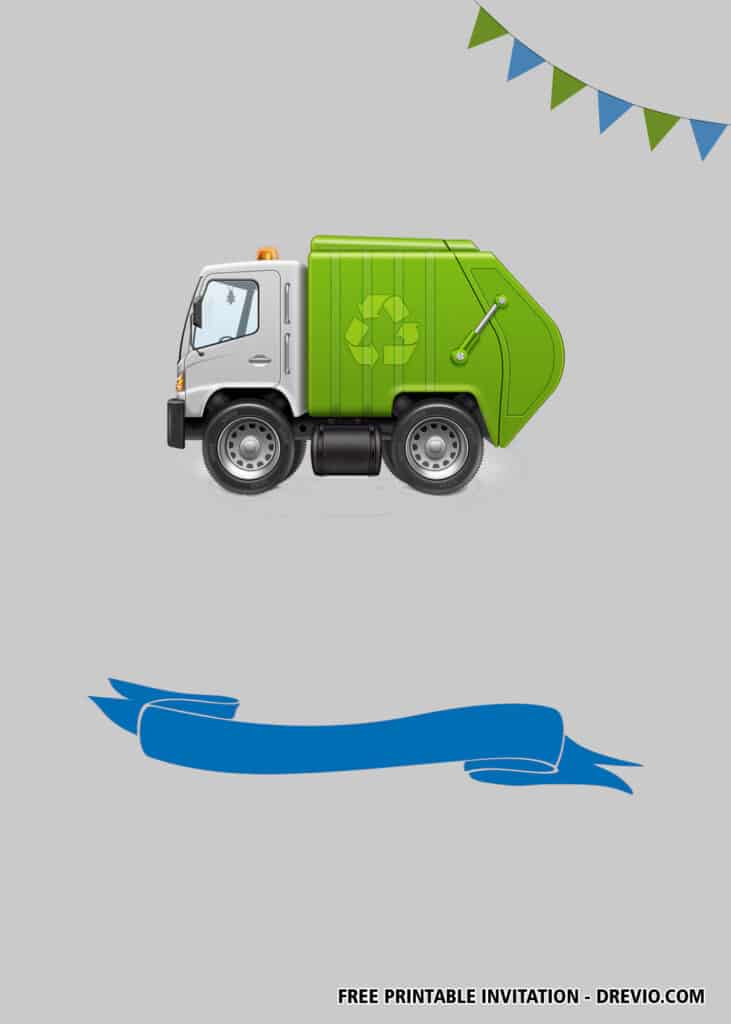 Free Garbage Truck Birthday Invitations