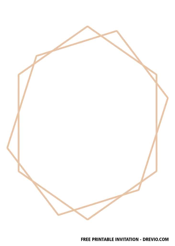 FREE Gliterring Gold Geometric Birthday Invitations