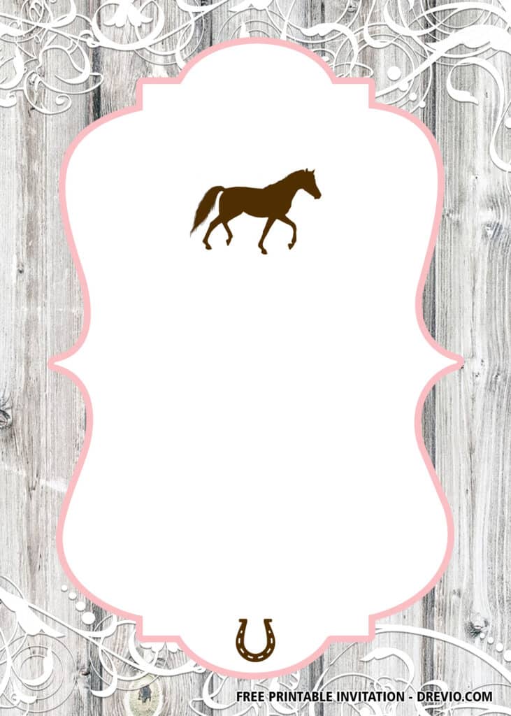 Free Editable Horse Birthday Invitations