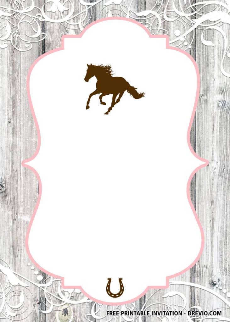 Free Editable Horse Birthday Invitations