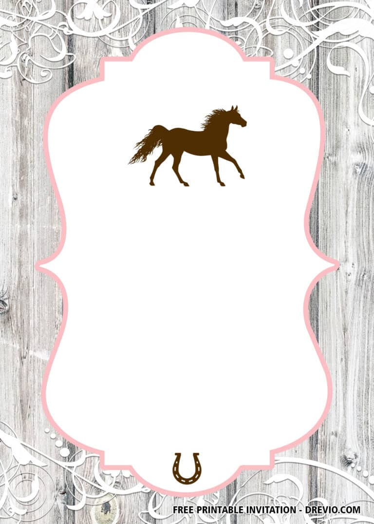 Free Editable Horse Birthday Invitations