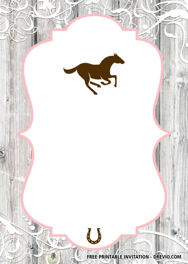 Free Editable Horse Birthday Invitations