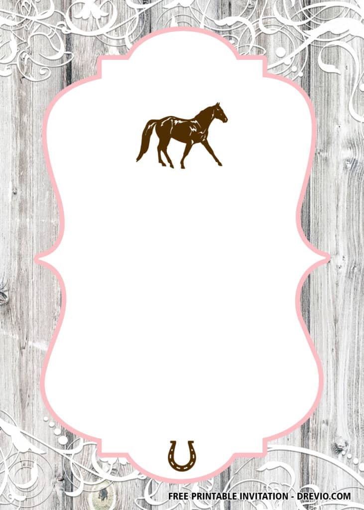 Free Editable Horse Birthday Invitations