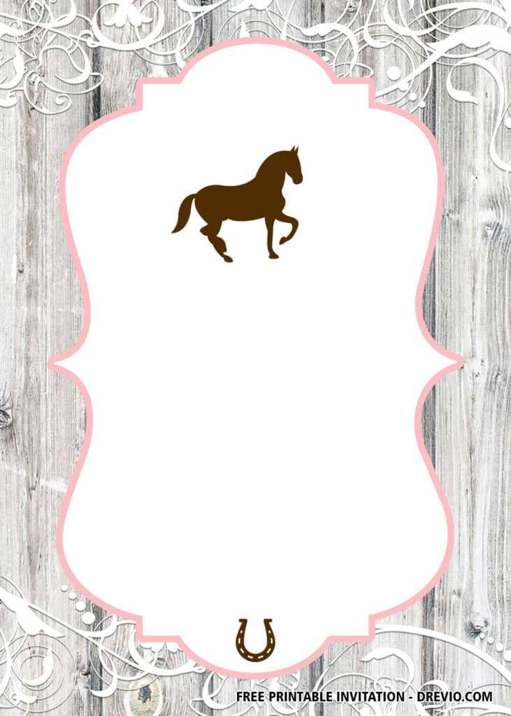 Free Editable Horse Birthday Invitations