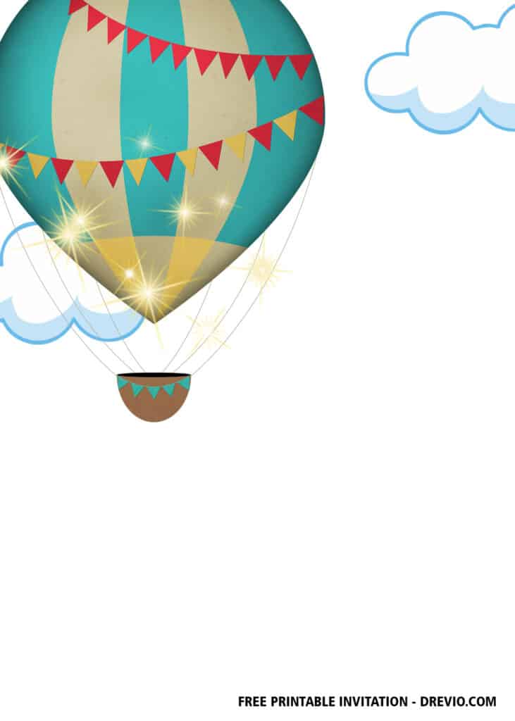 FREE Hot Air Balloon Baby Shower Invitations
