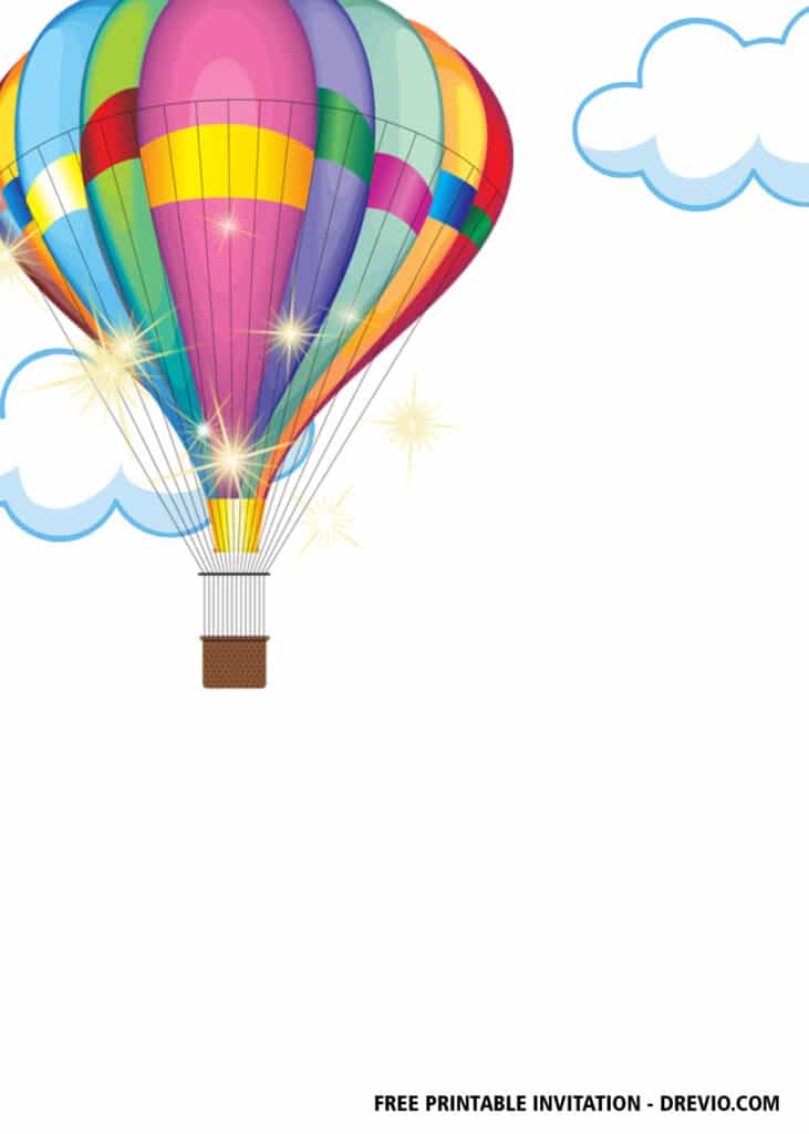 FREE Hot Air Balloon Baby Shower Invitations
