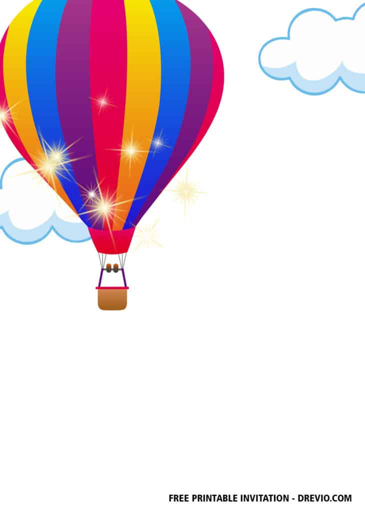 FREE Hot Air Balloon Baby Shower Invitations