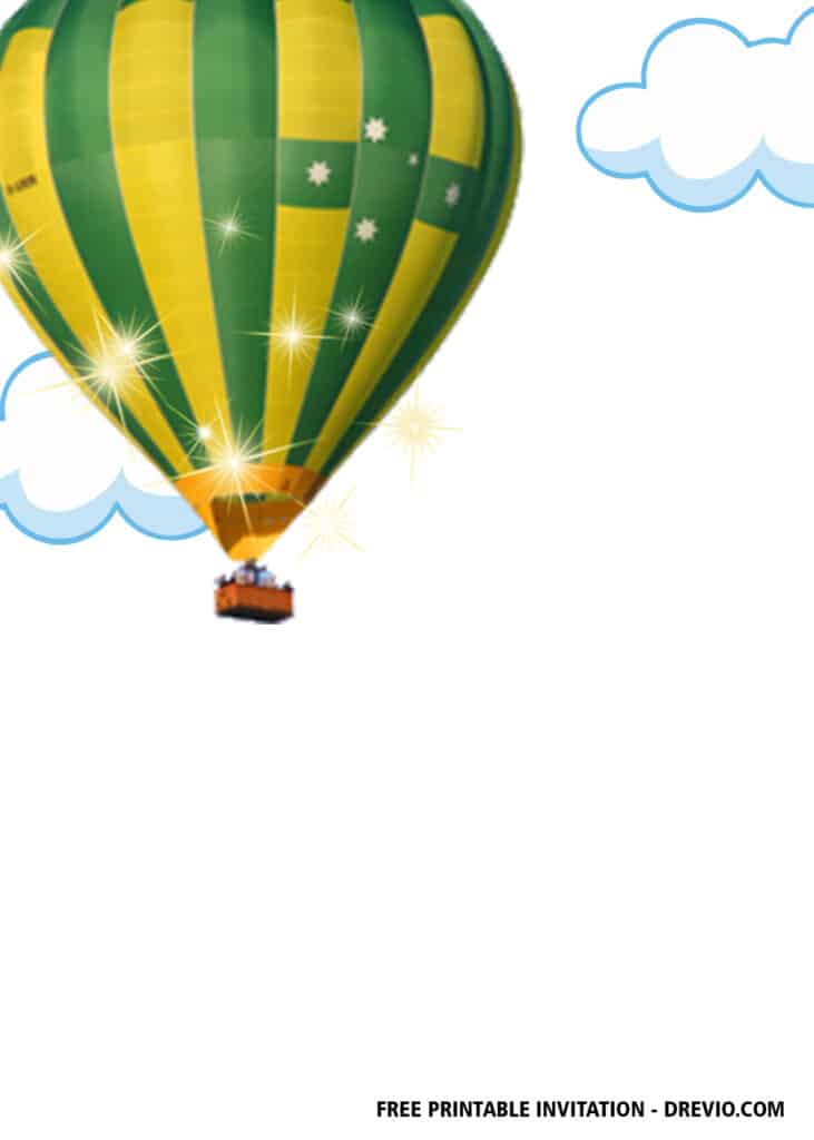 FREE Hot Air Balloon Baby Shower Invitations