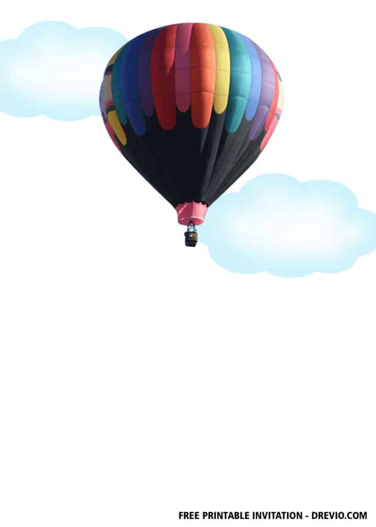 FREE Hot Air Balloon Birthday Invitations