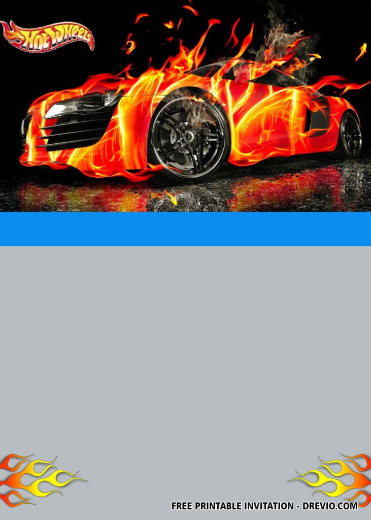 FREE Hot Wheels Birthday Invitations