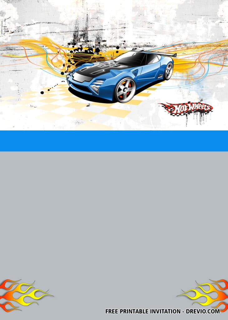 FREE Hot Wheels Birthday Invitations