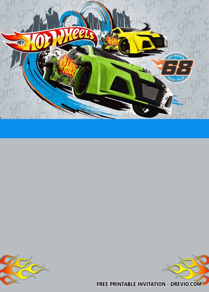 FREE Hot Wheels Birthday Invitations