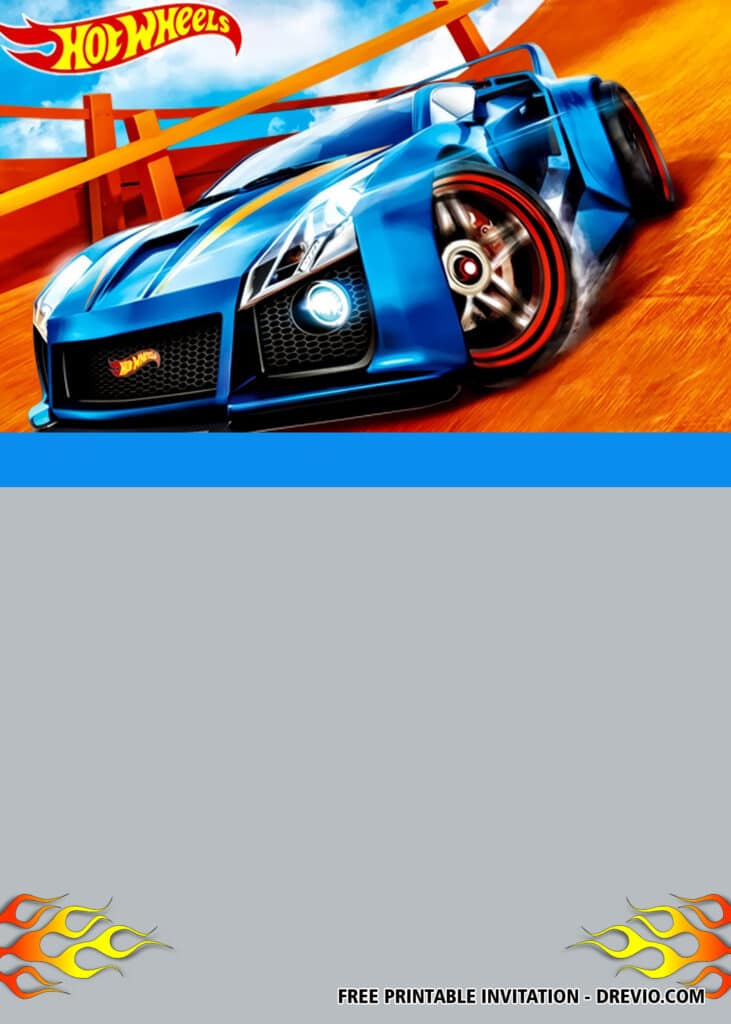 FREE Hot Wheels Birthday Invitations