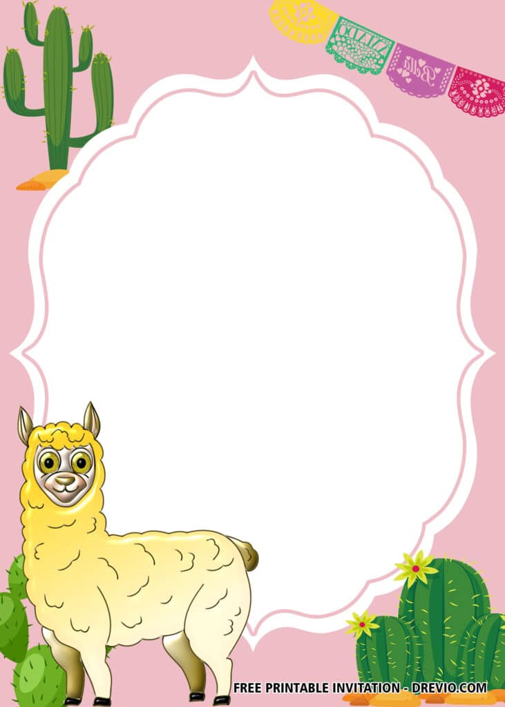 FREE Llama Birthday Invitations