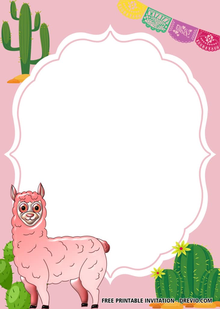 FREE Llama Birthday Invitations
