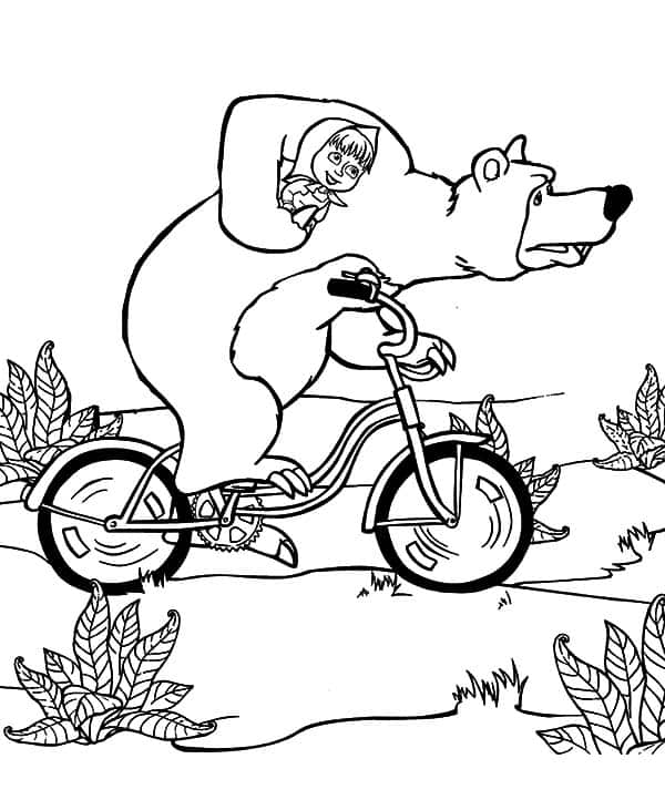 Masha and the Bear Coloring Page 3
