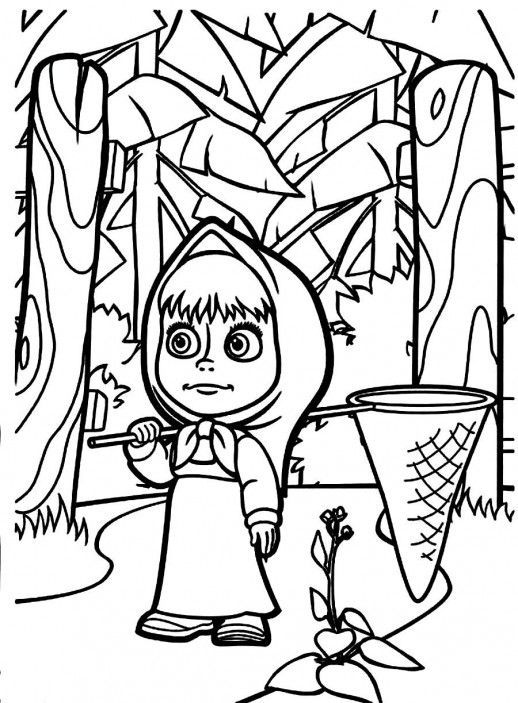 Masha and the Bear Coloring Page 4