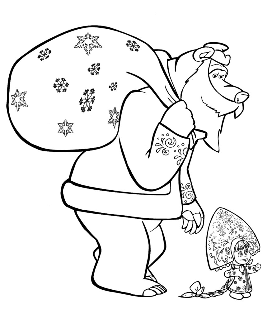 Masha and the Bear Coloring Page 5
