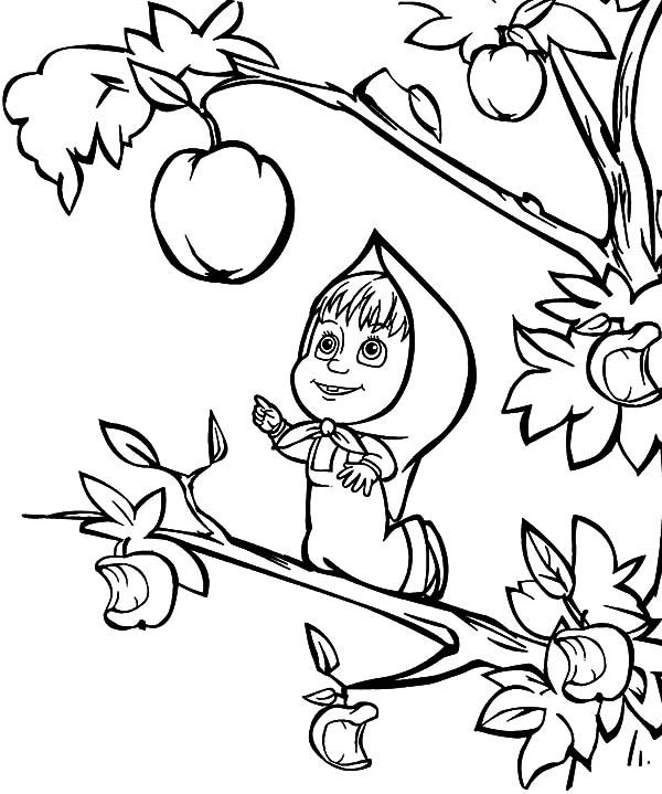 Masha and the Bear Coloring Page