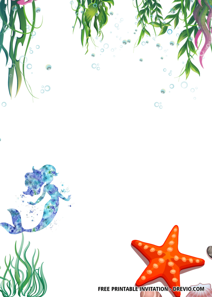 FREE Mermaid Birthday Invitations