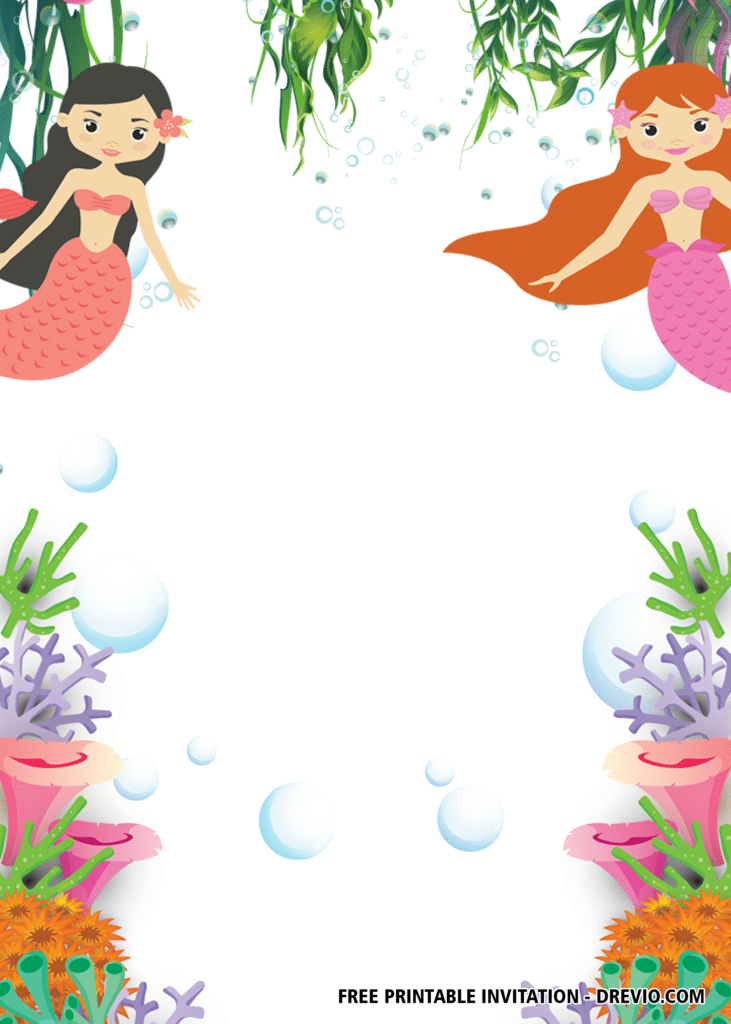 FREE Mermaid Birthday Invitations