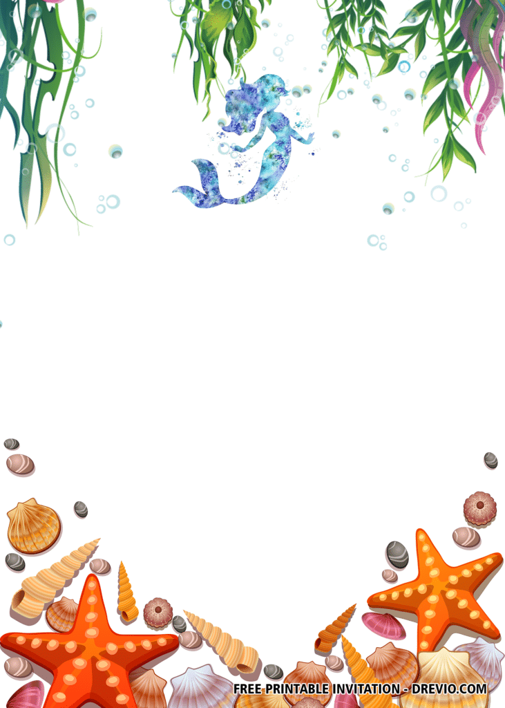 FREE Mermaid Birthday Invitations