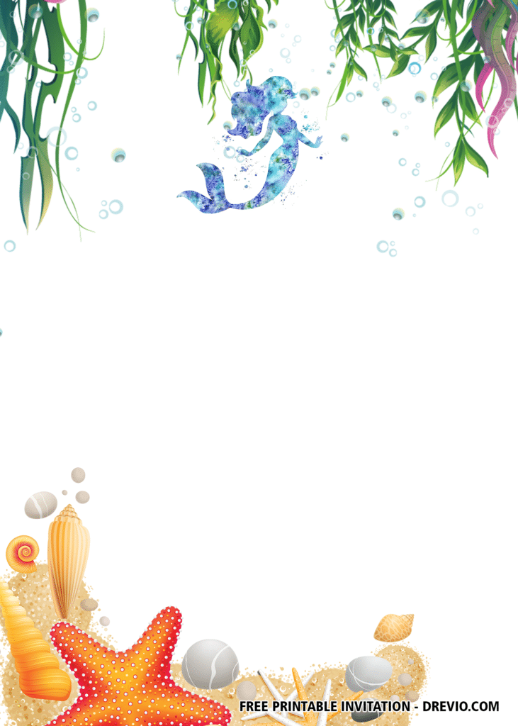 FREE Mermaid Birthday Invitations