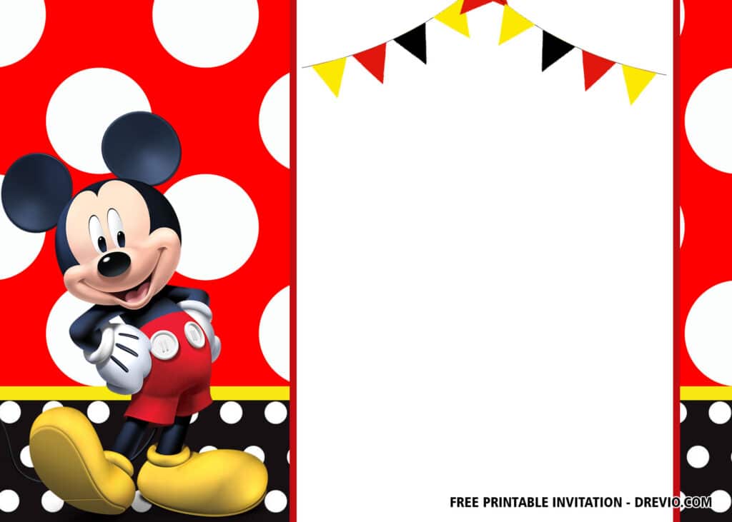FREE Editable Mickey Mouse Birthday Invitations