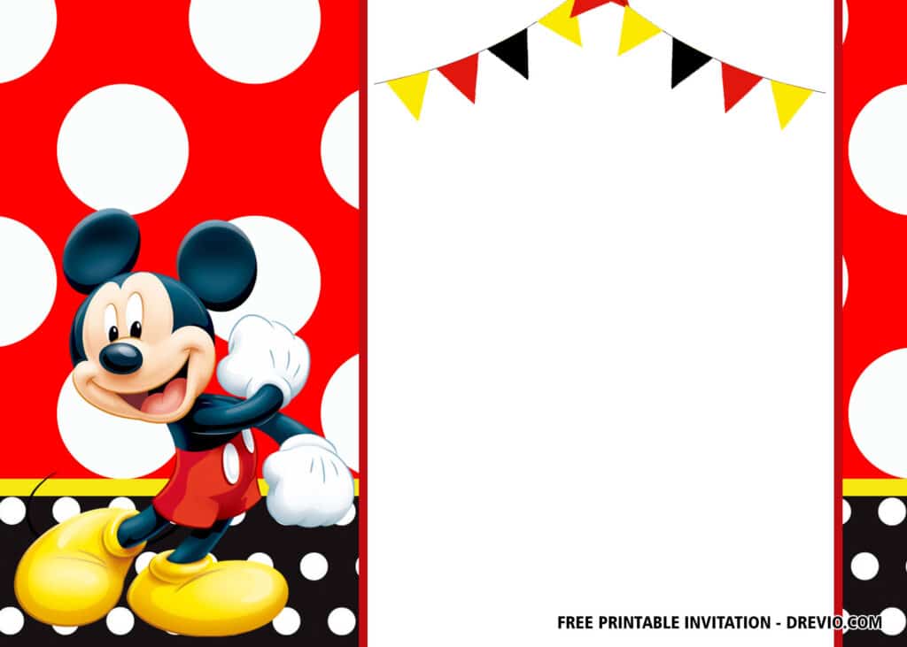 FREE Editable Mickey Mouse Birthday Invitations