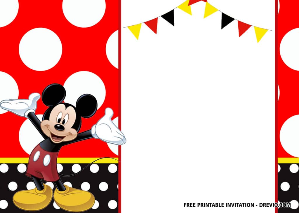 FREE Editable Mickey Mouse Birthday Invitations