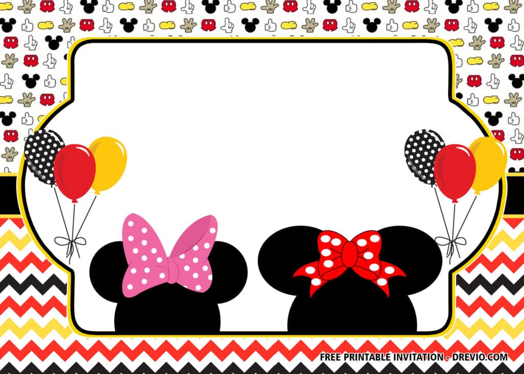 Mickey & Minnie Birthday Invitations